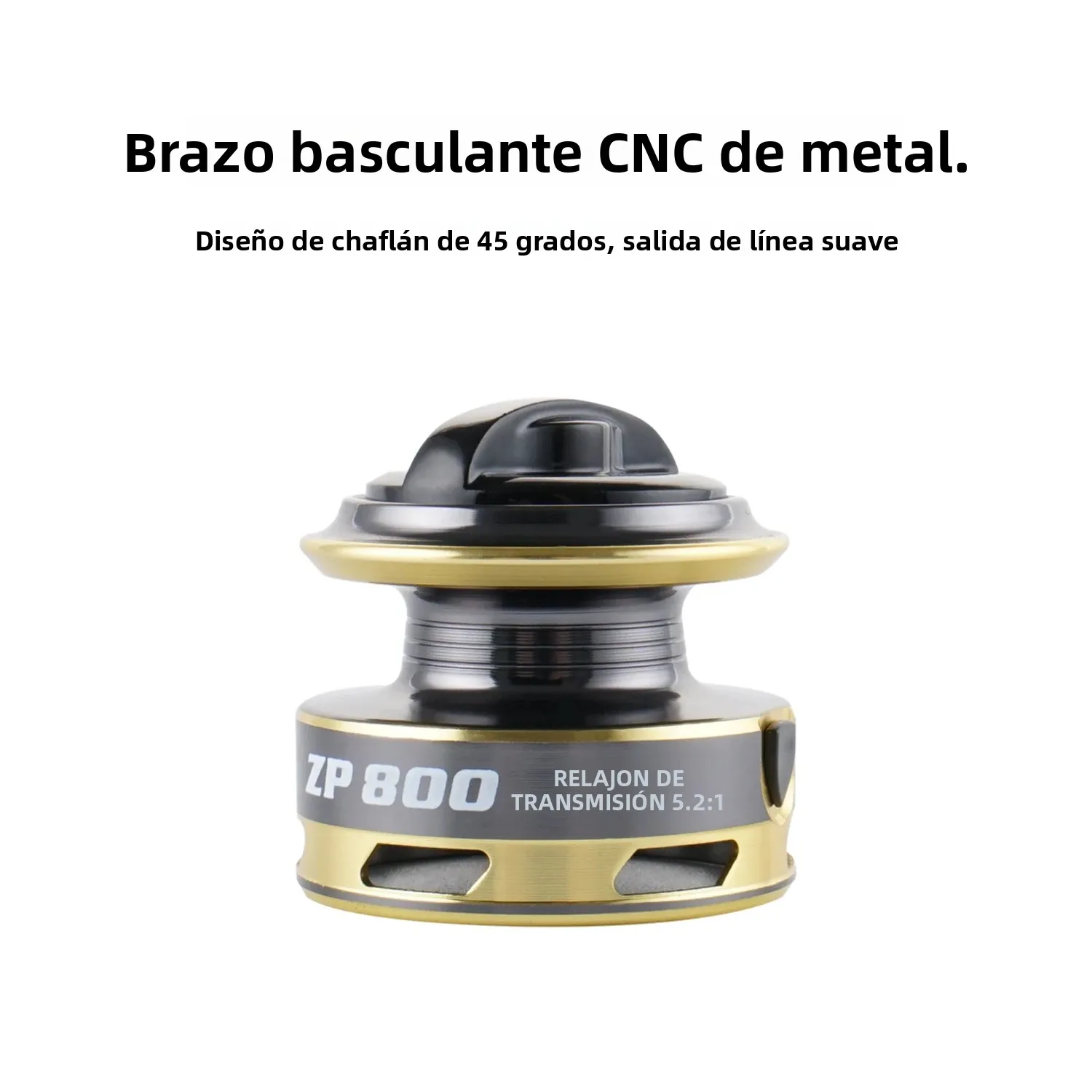 Carrete de Pesca Giratorio Ultraligero Huidiao de 135 g/4.76 oz, Tamaño Pequeño 500/800, Relación de Engranajes 5.2:1, Carrete Compacto para Pesca en Hielo en Invierno - imagen 4