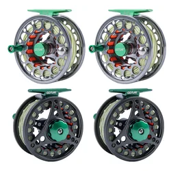 Carrete de pesca con mosca CNC Goture con línea principal (WF5 WF6) Juego de aleación de aluminio de alta velocidad 5/6 volante accesorios de pesca al aire libre