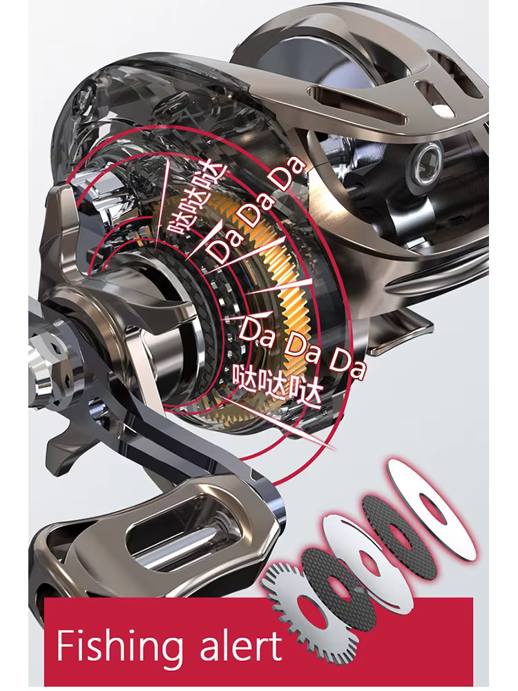 Carrete Baitcast CD2000 metálico con freno fuerte y alarma universal - imagen 5