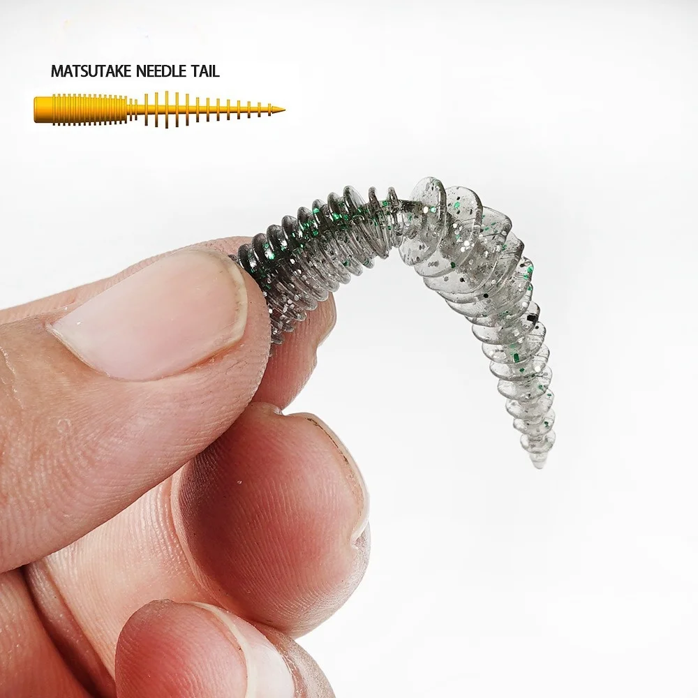 10 unids/lote pesca flotante cebo suave gusano 65mm/1,2g cebos artificiales pesca Wobblers Leurre Souple Ned insecto señuelo lubina trucha - imagen 4