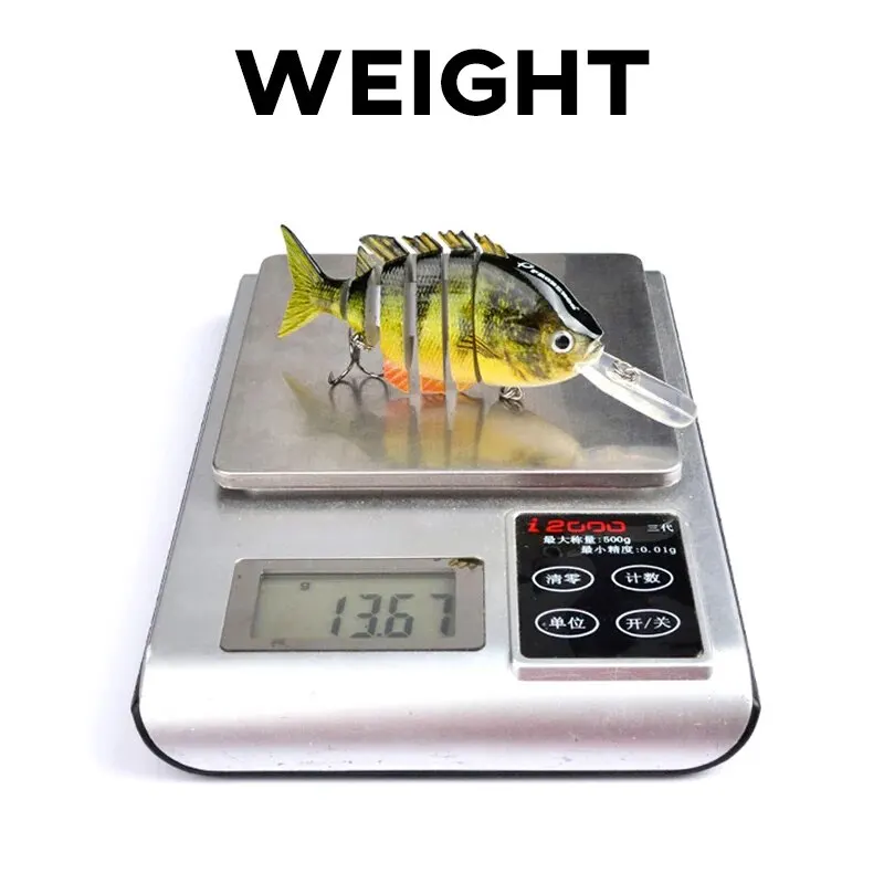 Señuelo de pesca Wobbler multiarticulado, 10cm, 14g, cebo de pesca duro Artificial, 6 segmentos, lengua larga biónica, Tilapia Swimbait para lubina - imagen 2