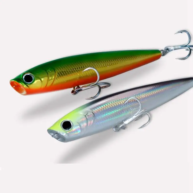 DUODUOYU 1 Uds nuevo señuelo de pesca Popper 12g/19,5g Topwater lápiz Popper Wobbler para pesca de lubina señuelos de superficie de agua salada - imagen 5