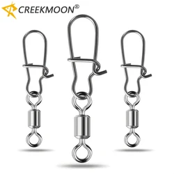 50 Uds. Rodamiento de bolas de acero inoxidable, giratorios de pesca a presión, diferentes tamaños, anzuelo de mar rodante, señuelo giratorio, broches, aparejos de conector