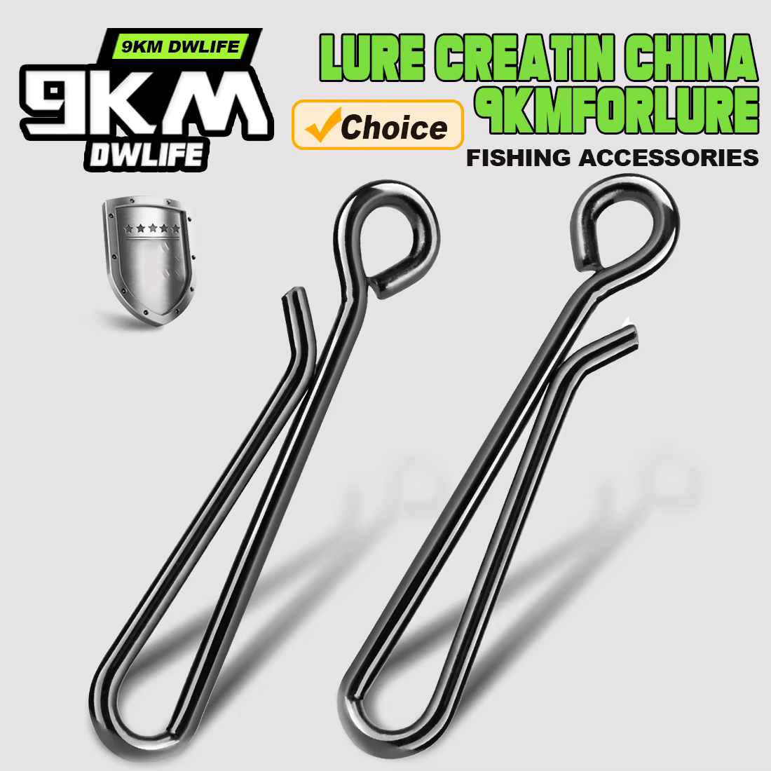 9KM 25 uds Clips de pesca a presión de acero inoxidable Crankbait enlace señuelo broches conector pesca de agua salada Clips de hundimiento