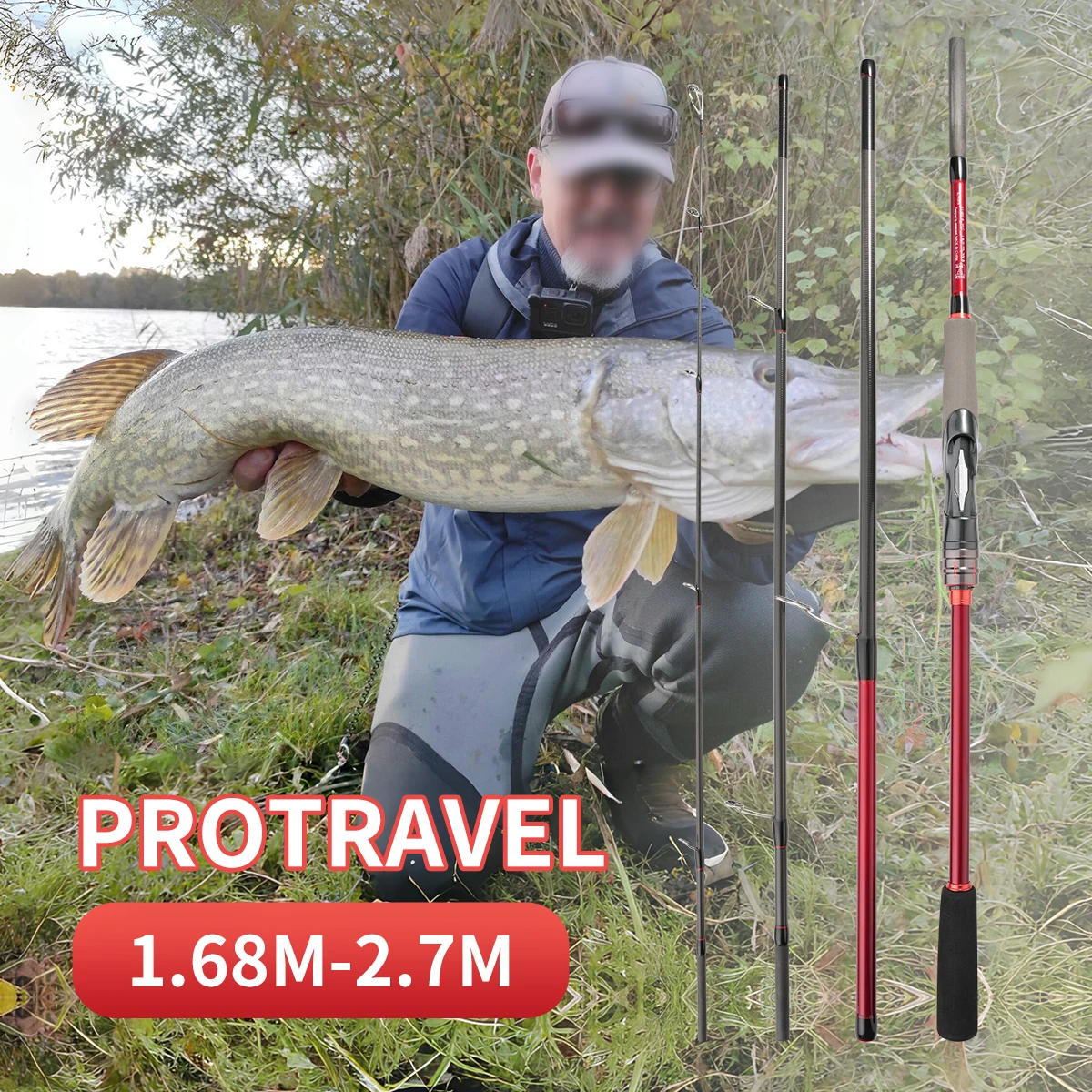 Caña telescópica Johncoo travel 1,68-2,7m - Casting UL a MH - imagen 2