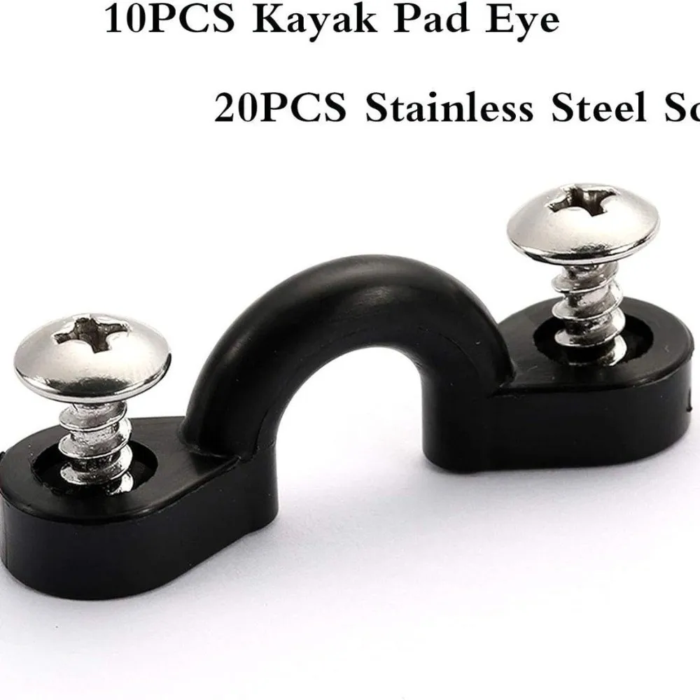 10 unids/set de almohadilla de nailon para Kayak, Kit de ojos, ganchos para ojos, bucle de cuerda, lazos de cubierta elásticos, herramienta práctica de punto de anclaje - imagen 5