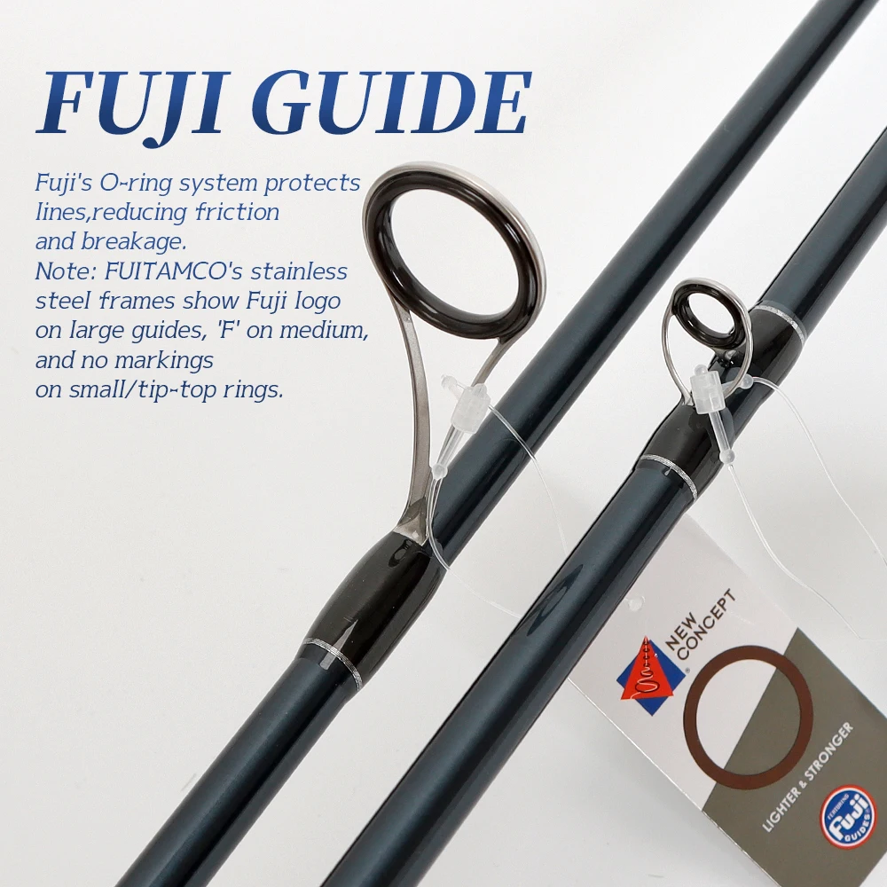 TOLU New MR.Big Fish caña de pescar giratoria/fundida de 2 secciones guías FUJI originales 1,98-2,74 m diseño ultraligero 102-139g - imagen 5