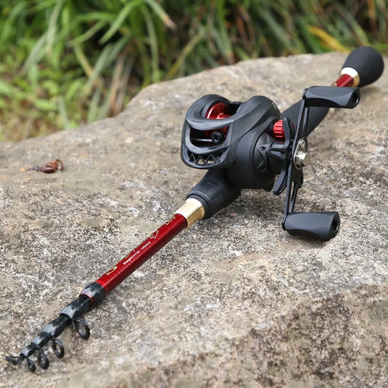 Sougayilang Combo Baitcasting – Caña carbono y carrete para lubina - imagen 5