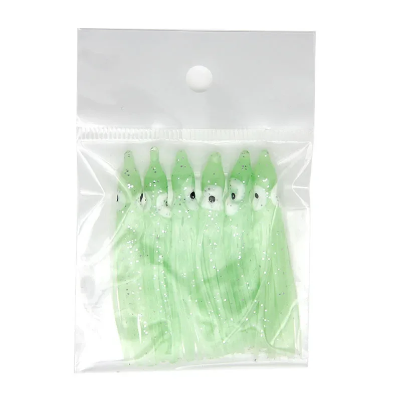 Tuohai-aparejos de pesca de 6cm, cebo blando de pulpo biónico luminoso, anzuelo de placa Yanyue para pesca en el mar, falda de calamar, señuelo, cebo falso - imagen 5