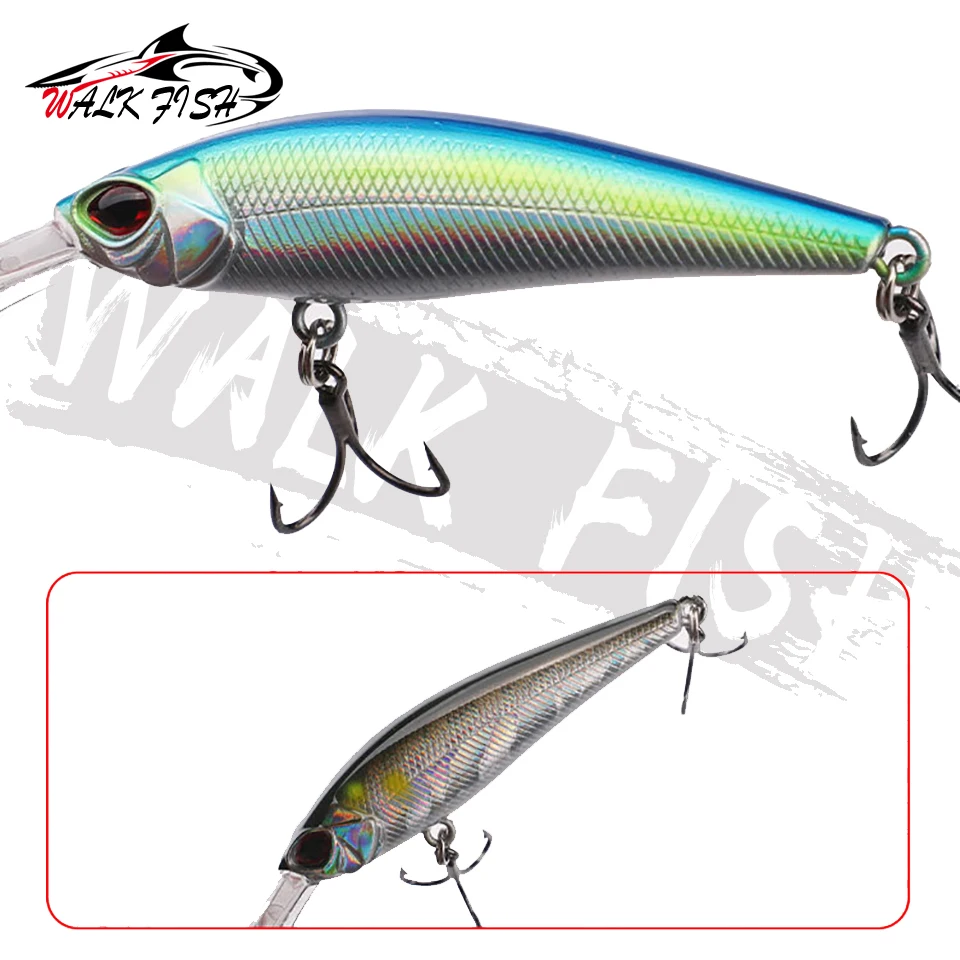 WALK FISH-señuelo de Pesca flotante de pececillos, anzuelos de Pesca de 6G, aparejos Wobbler, Crankbait, cebo duro Artificial de Japón, Swimbait, 1 piezas - imagen 3