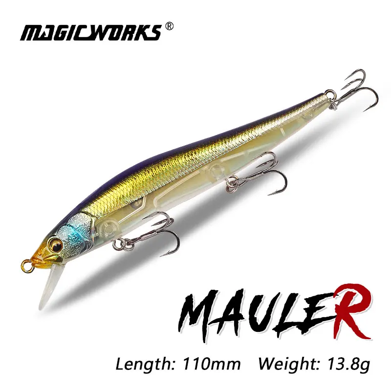FUNCIONES MAGICES 110mm 13,8g Señuelos de Pesca Minnow Wobbler Bass suministros nuevo suspendido Jerkbait perca cebos duros señuelo cebo Artificial - imagen 2