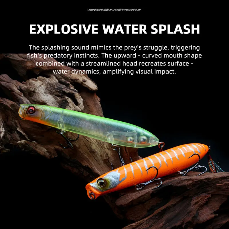 MAGIC WORKS-señuelo tipo lápiz de 125mm y 26,5g, superficie Topwater, andador, Señuelos de pesca, Wobblers para Lucio, cebos duros, cebo Artificial flotante - imagen 4