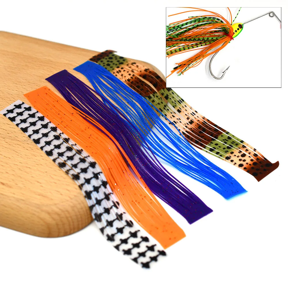 MNFT-señuelo de pesca de silicona, falda multicolor, capas de Material, plantillas artesanales, 2 uds. - imagen 5