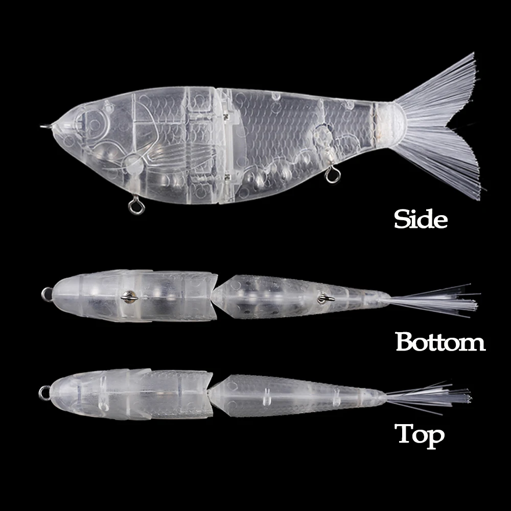 Chan'sHuang-Cebo en blanco sin pintar, 3 piezas, 18cm, 67,5g, sonajero de hundimiento, cola de cepillo, cebo dorado, Swimbait, señuelo de pesca Artificial hecho a mano - imagen 2