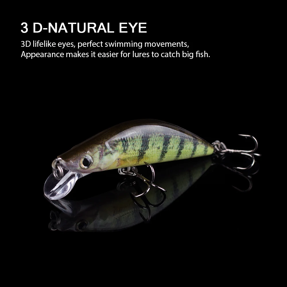 Hanlin Mini Minnow 55mm 5,8g Señuelos de Pesca Artificial hundimiento Crankbait Swimbaits Wobbler cebos duros de plástico Lucio aparejos de lubina - imagen 3