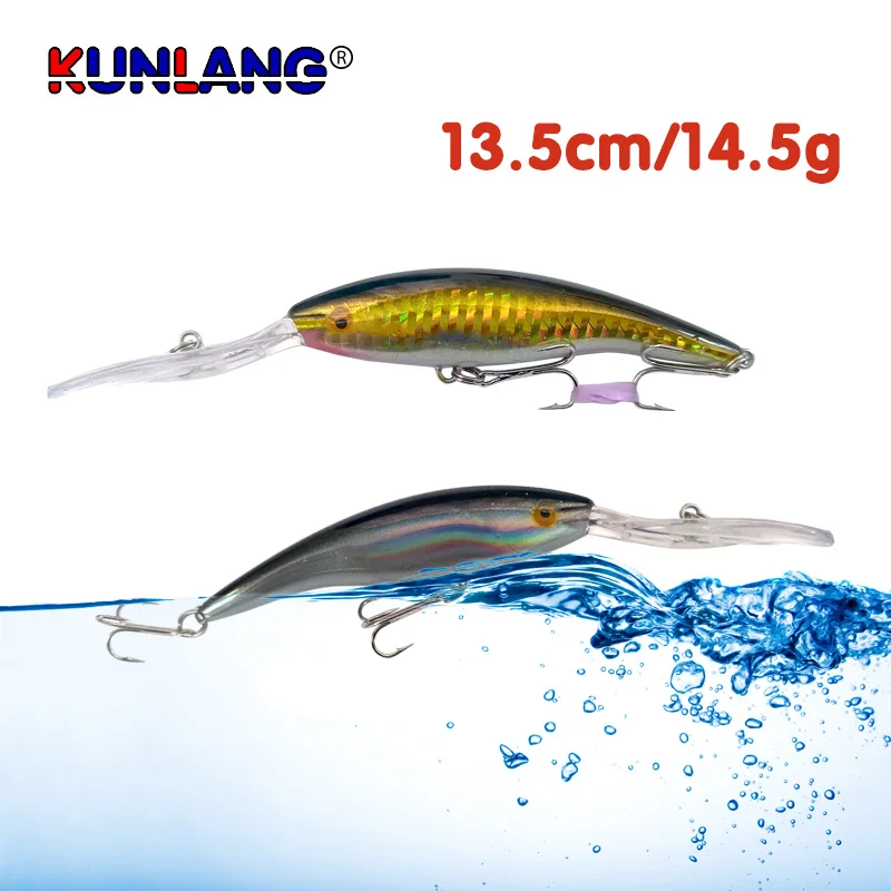 Wobbler-señuelo de Pesca flotante, cebo Artificial duro de 135mm y 14,5g, 5 colores, para Lucio, aparejos de Pesca, lote de 5 unidades - imagen 5