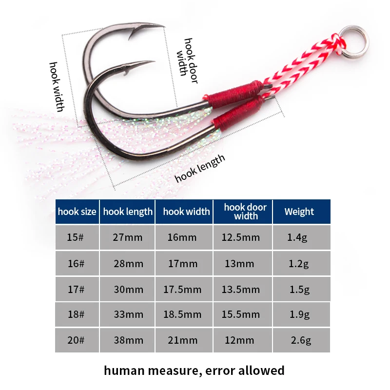 Kawa 10 unids/lote anzuelo de pesca SlowJig 15 # /16 # /17 # /18 # /20 #   Gancho de manivela, anzuelo de cebo de gusano suave de plomo, anzuelo de pescado, herramientas de pesca ultraligeras - imagen 2