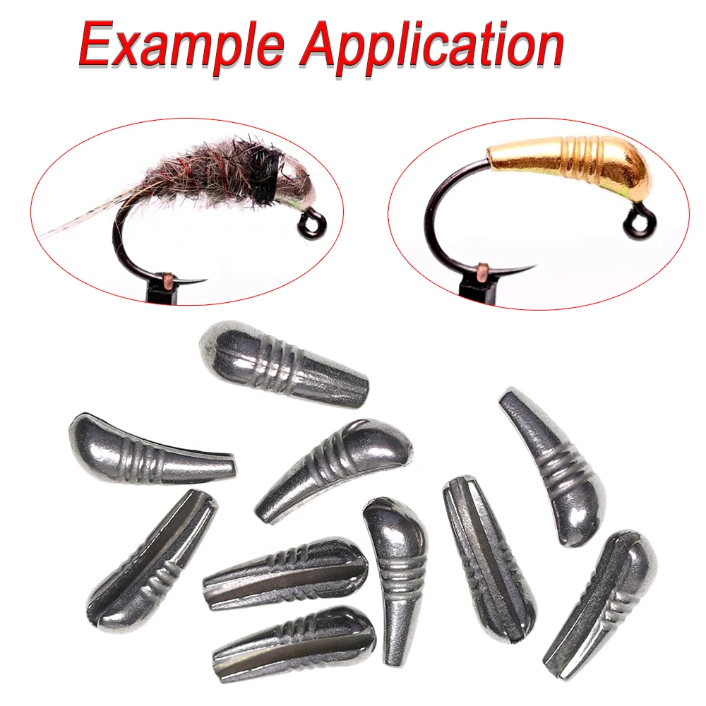 ICERIO 100 Uds. Plantilla de cuerpo de ninfa pesada, cuentas traseras de hundimiento rápido, atado de moscas de ninfa/Material de punto, tamaño XS S M L - imagen 5