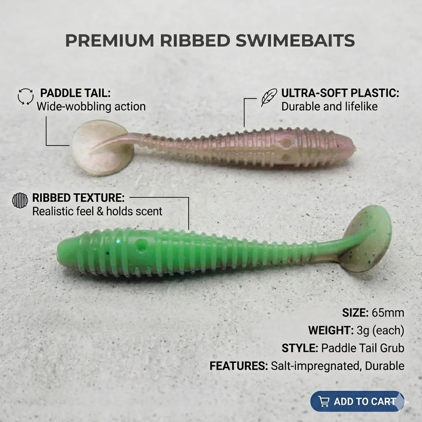 Vibro Fat 65mm – Señuelo de Silicona para Lucio y Perca - imagen 5