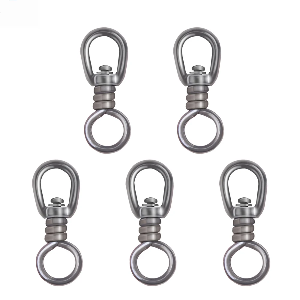 Anillo giratorio de acero inoxidable 304 de alta resistencia, conector de pesca de atún y tiburón, juego grande, hebilla de conexión de cadena de bloqueo de cuerda de alambre, 5 uds.