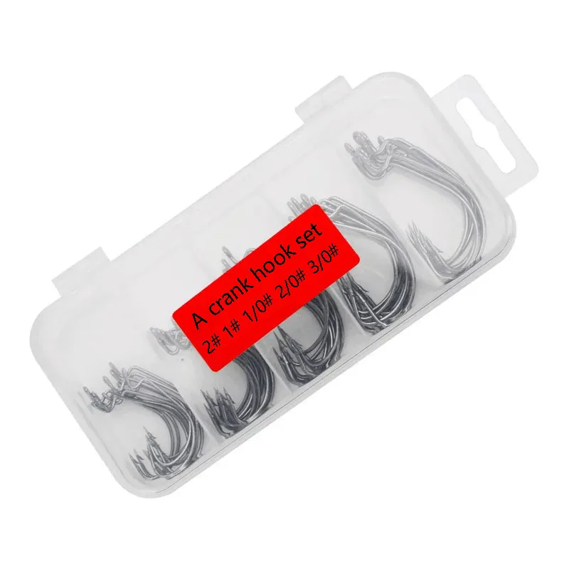 Anzuelo de manivela de 50 piezas, conjunto de cinco cajas, gancho de níquel negro, grupo de pesca Dezhou, equipo de pesca transfronteriza, anzuelo de cebo - imagen 5