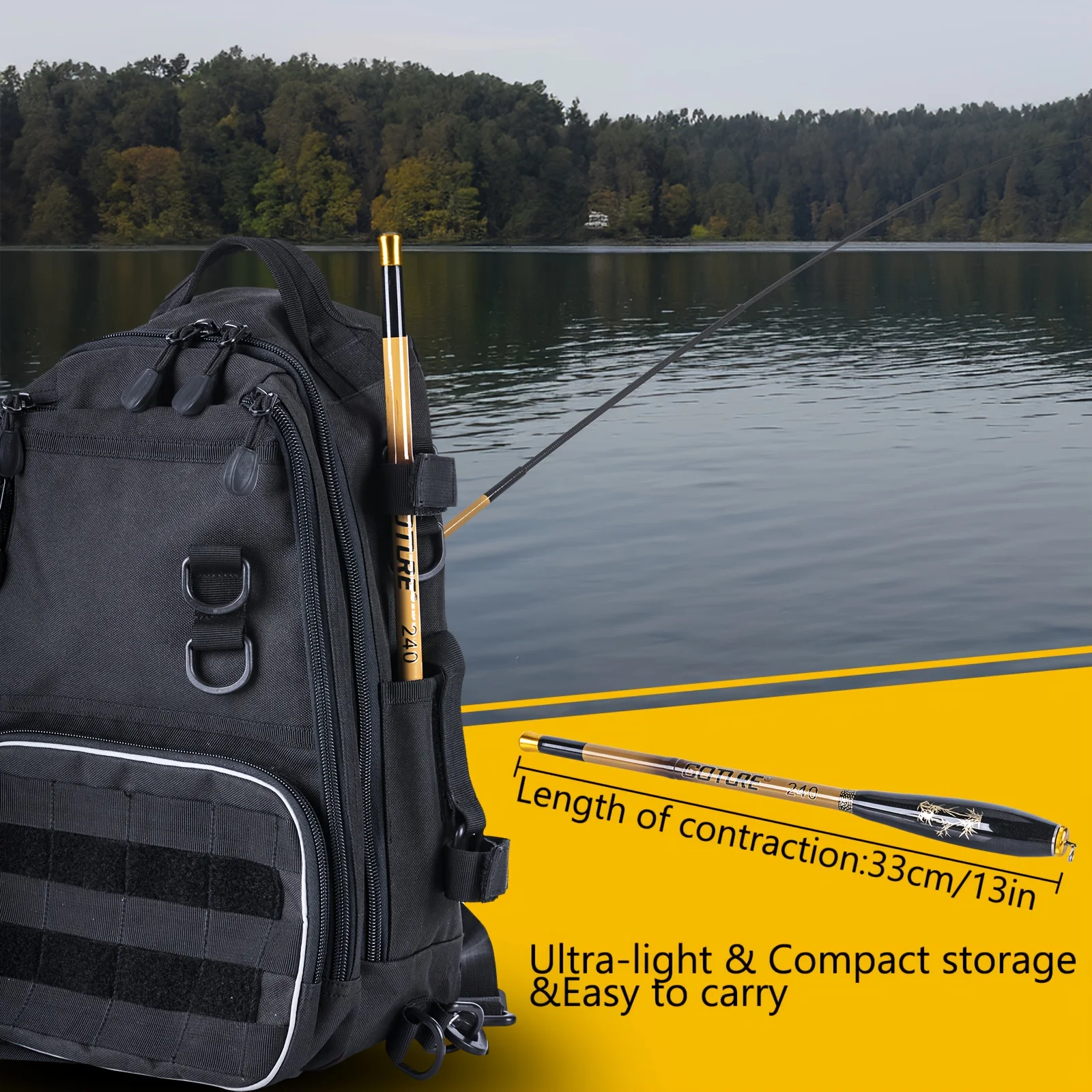 Goture-caña de pescar telescópica de fibra de carbono, poste de mano superduro, duradero, para carpa, 1,4 m, 1,6 m, 1,8 m, 2,1 m, 2,4 m, 2,7 m, 3,6 m - imagen 5