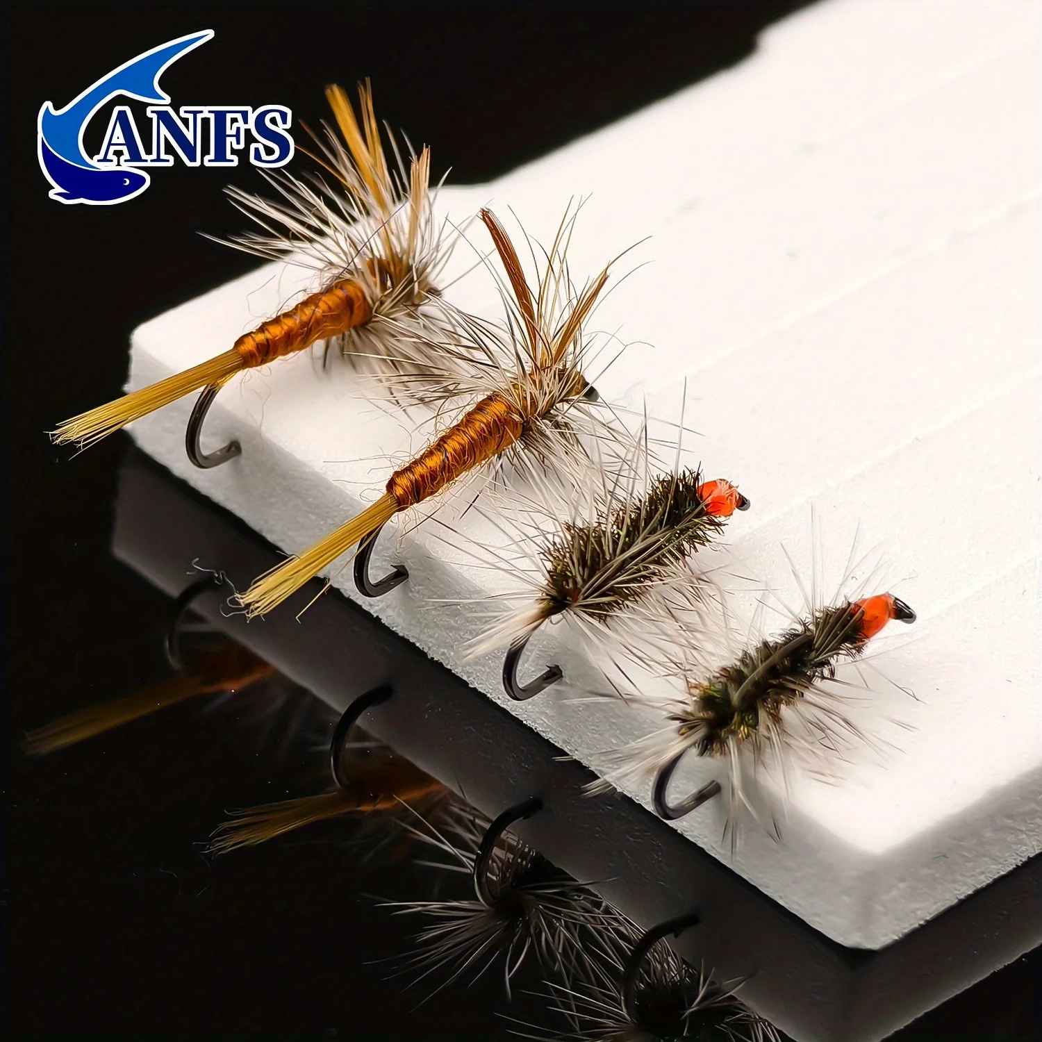 ANFS 4 piezas/8 piezas moscas de pesca con mosca seca, diseño realista mezclado con caja de almacenamiento-regalo de pesca increíble para pescador - imagen 5