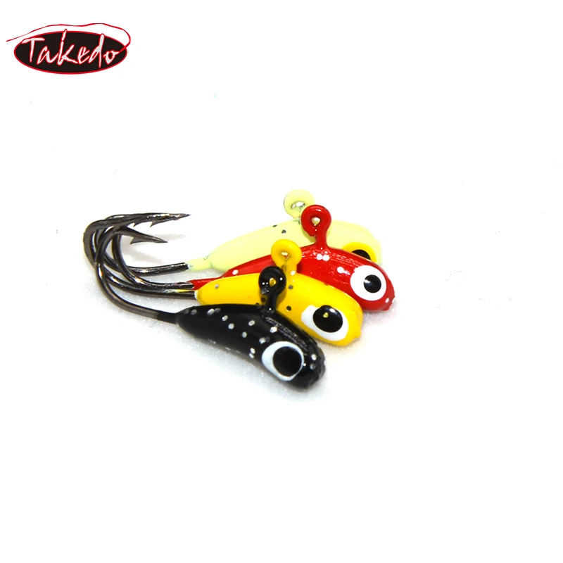 TAKEDO Mini anzuelo con cabeza de anzuelo de plomo para señuelo de hielo, plantilla luminosa para invierno, plantillas de pesca, 24mm, 1,6g, 4 unids/bolsa - imagen 4
