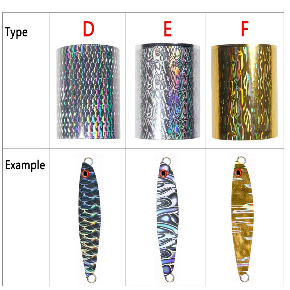 Bimoo-rollo de papel holográfico para señuelo de pesca, lámina de estampado en caliente de 8cm de ancho, 120 m/rollo - imagen 4