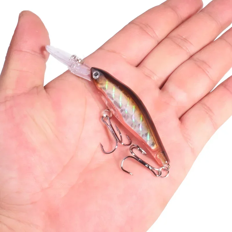 Señuelo de pesca de plástico con láser, Wobblers que se hunden, labios largos, pececillo, cebo duro Artificial para Lucio, carpa, lubina, Crankbait, 9,5 cm, 7,2g, 1 ud. - imagen 5