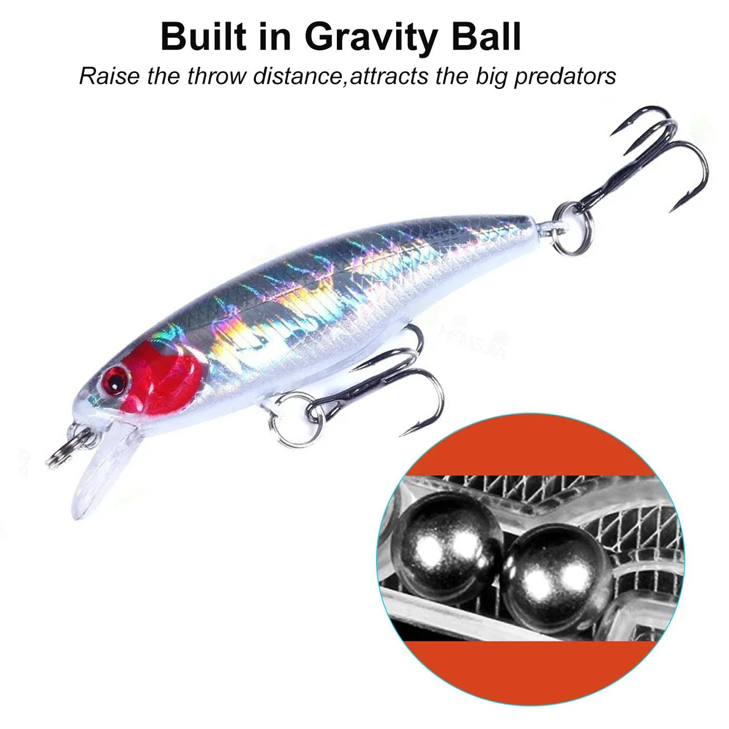 Marca MBLN, pesca de lubina, 6 cm/2,4 pulgadas, 4,5g/0,01 lb, Señuelos de pesca Jerkbait, cebo Jerk Minnow, para agua dulce y agua salada, Lucio de trucha - imagen 5