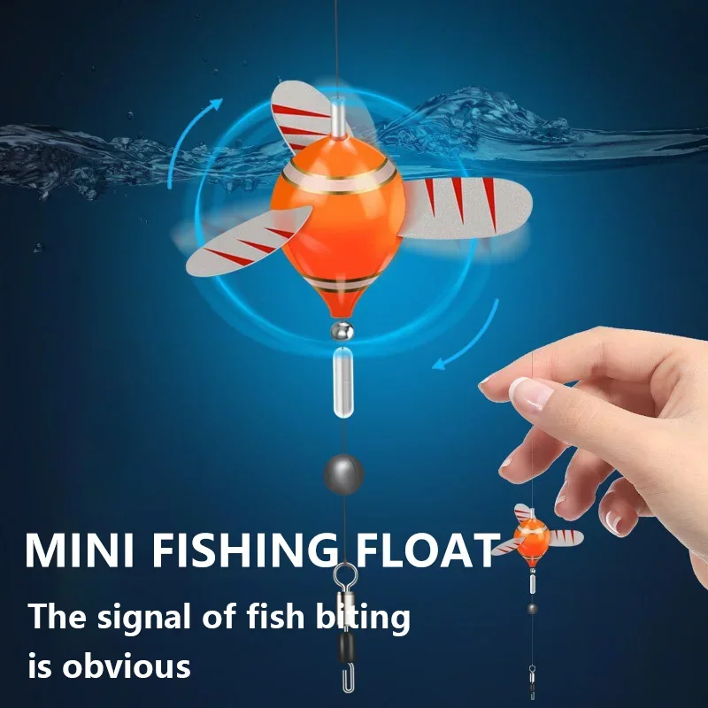 Mini flotador de pesca giratorio, flotador de peces de alta sensibilidad, flotadores de corriente de microobjetos de agua poco profunda para pesca de carpa cruciana - imagen 2