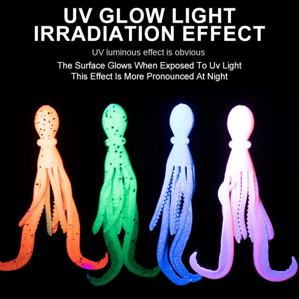 2024 9,5 cm 5g cebo de pulpo de agua salada Material de goma TPE falda de calamar señuelo Artificial aparejos de pesca de silicona suave - imagen 2