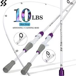 Sougayilang-caña de pescar portátil de 2 secciones, anillo guía de cerámica ligero de alto carbono, mango EVA, caña de 5-10LB, señuelo Wt. Pesca
