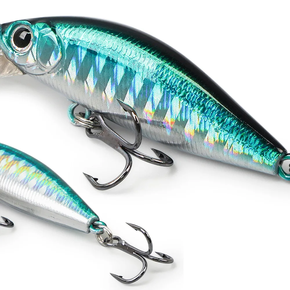 5 unids/caja Kit de Señuelos que se hunden Minnow 3,3g 4,5g cebos anzuelos triples Wobbler Plopper caja de aparejos de Pesca sonajero Cranbait Pesca Jerkbait - imagen 3