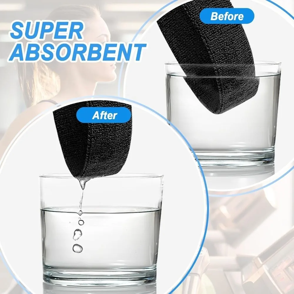 3 unids/set de diadema deportiva que absorbe la humedad al aire libre, banda elástica de Color sólido para gimnasio, banda para el sudor absorbente para Fitness, diadema para ciclismo - imagen 5