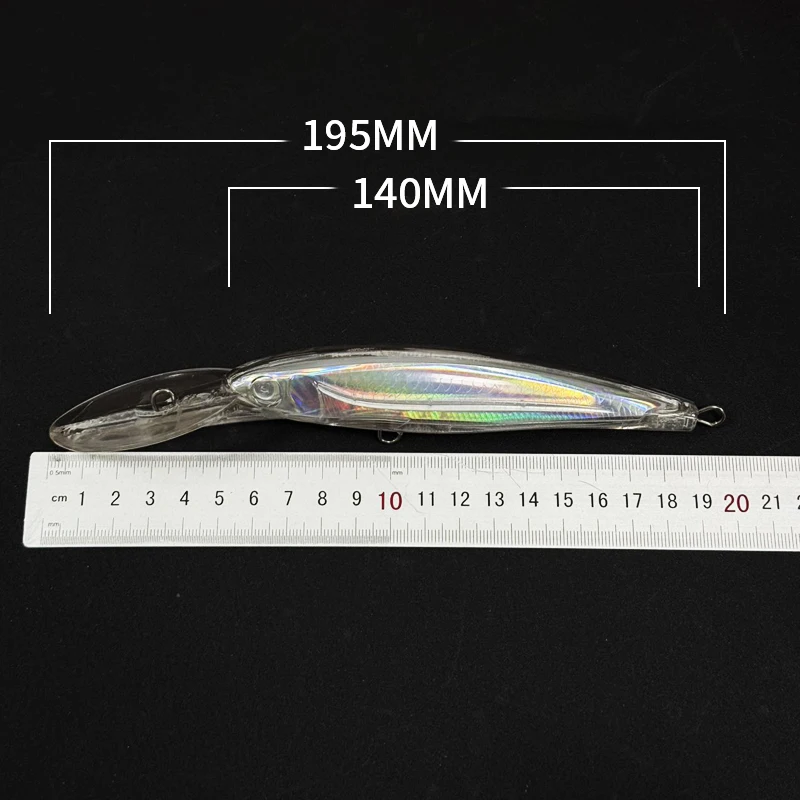 Señuelo de pececillo en blanco sin pintar, 20 piezas, 140mm, 44g, señuelo de Pesca de curricán grande, cebo Artificial para buceo profundo, Wobblers, Pesca de carpa - imagen 2