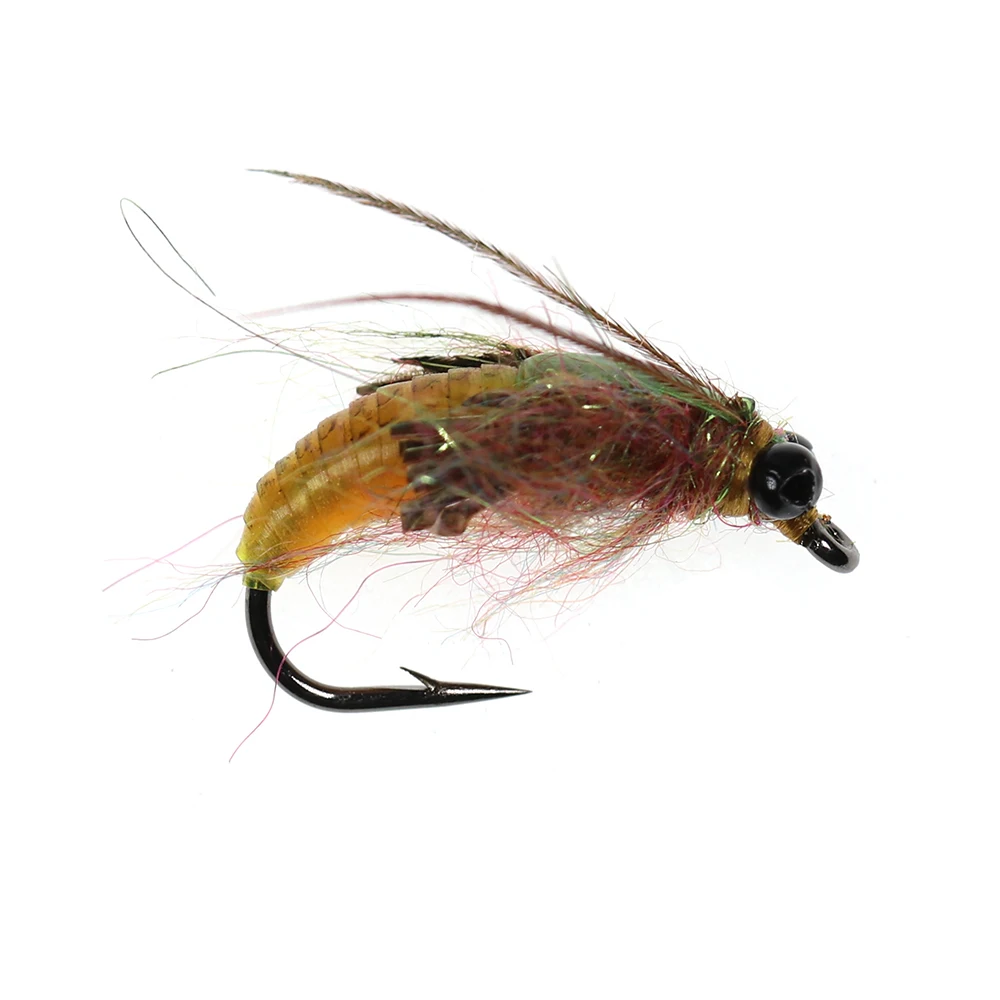 ICERIO-Cuentas de cadena de piel UV, 4 piezas, cabeza de Ninfa, Scud, gusano, camarones, moscas, trucha, Mosca, señuelo de pesca, cebo - imagen 5