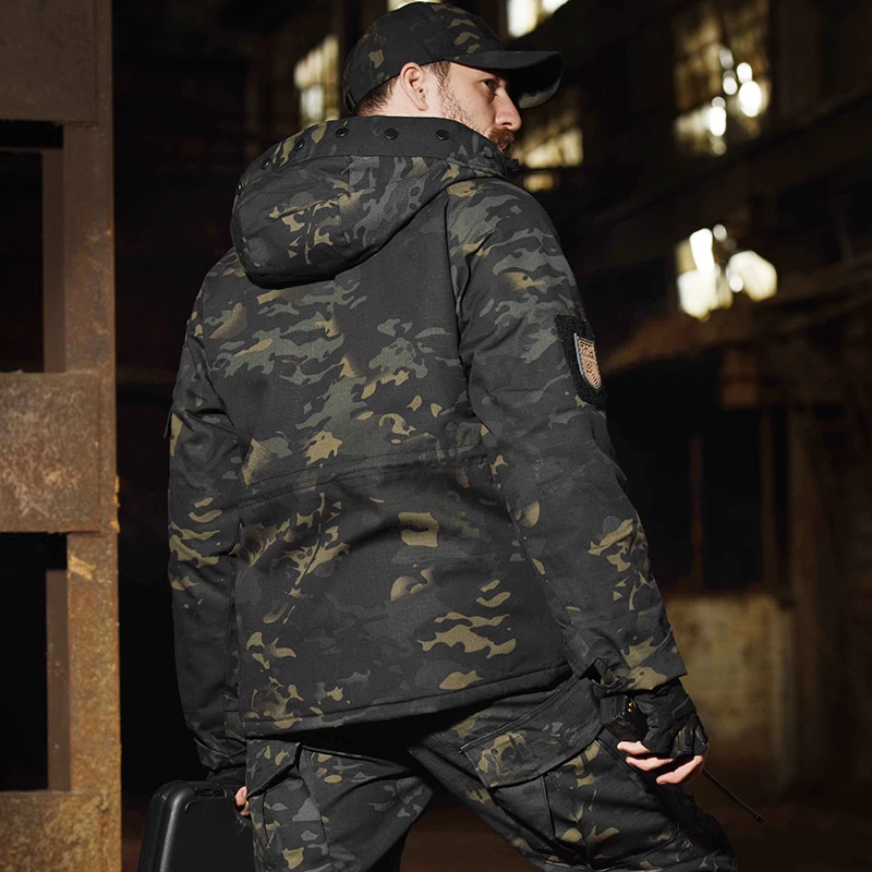 Chaqueta de senderismo gruesa para hombre, ropa de caza de camuflaje polar, chaquetas tácticas para hombre, cortavientos a prueba de viento - imagen 5