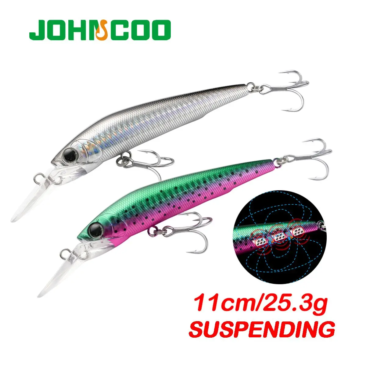 Jerkbait Suspendido 11cm para Pesca de Lubina y Lucio - imagen 3