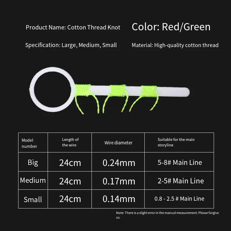 50 Uds hilo de algodón Bobber Looper Slip Knot Looper pesca Bobber flotador nudos de parada cuerda boya flotador de pesca accesorio - imagen 2