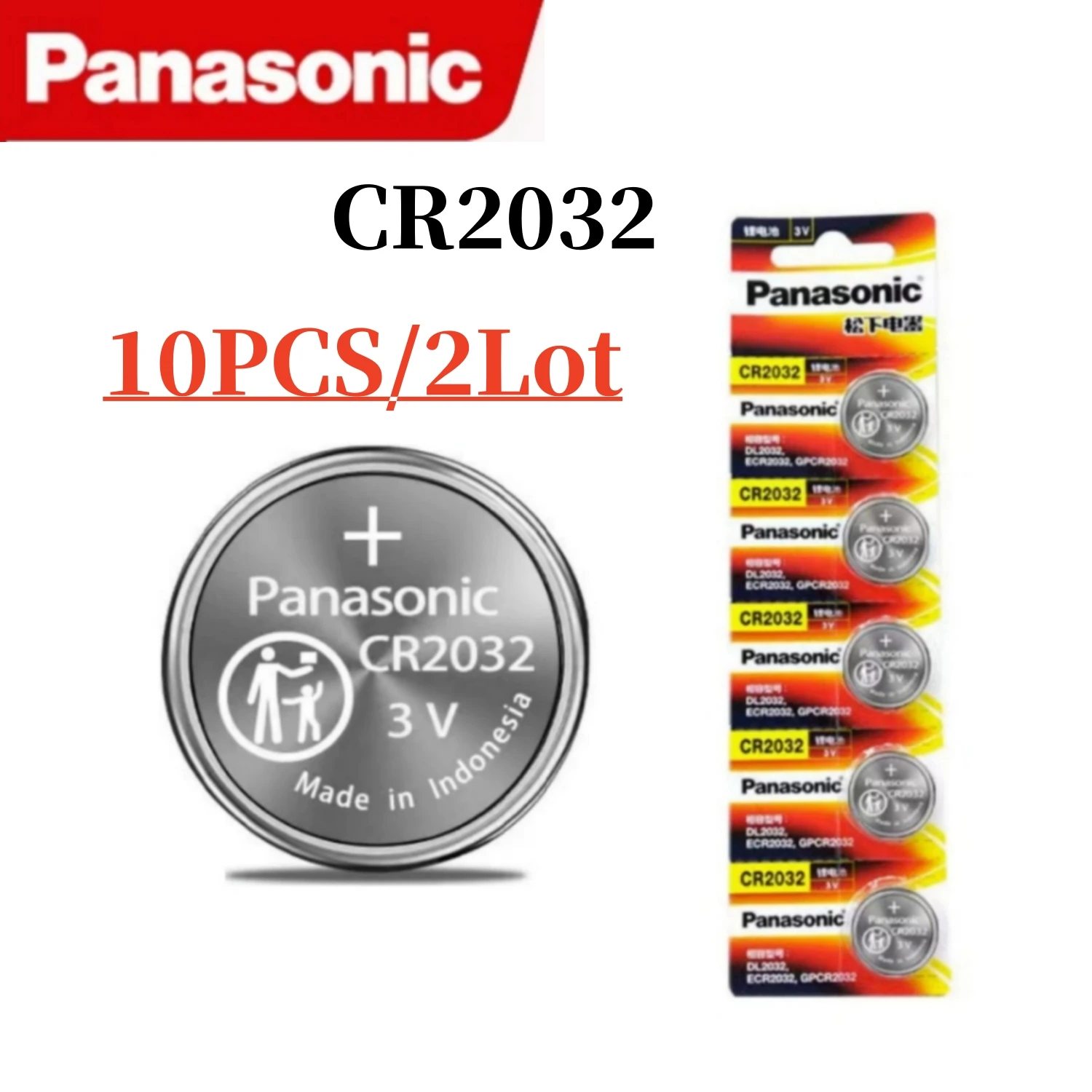 Pila litio PANASONIC CR2032 3V para electrónica pesca deportiva - imagen 3