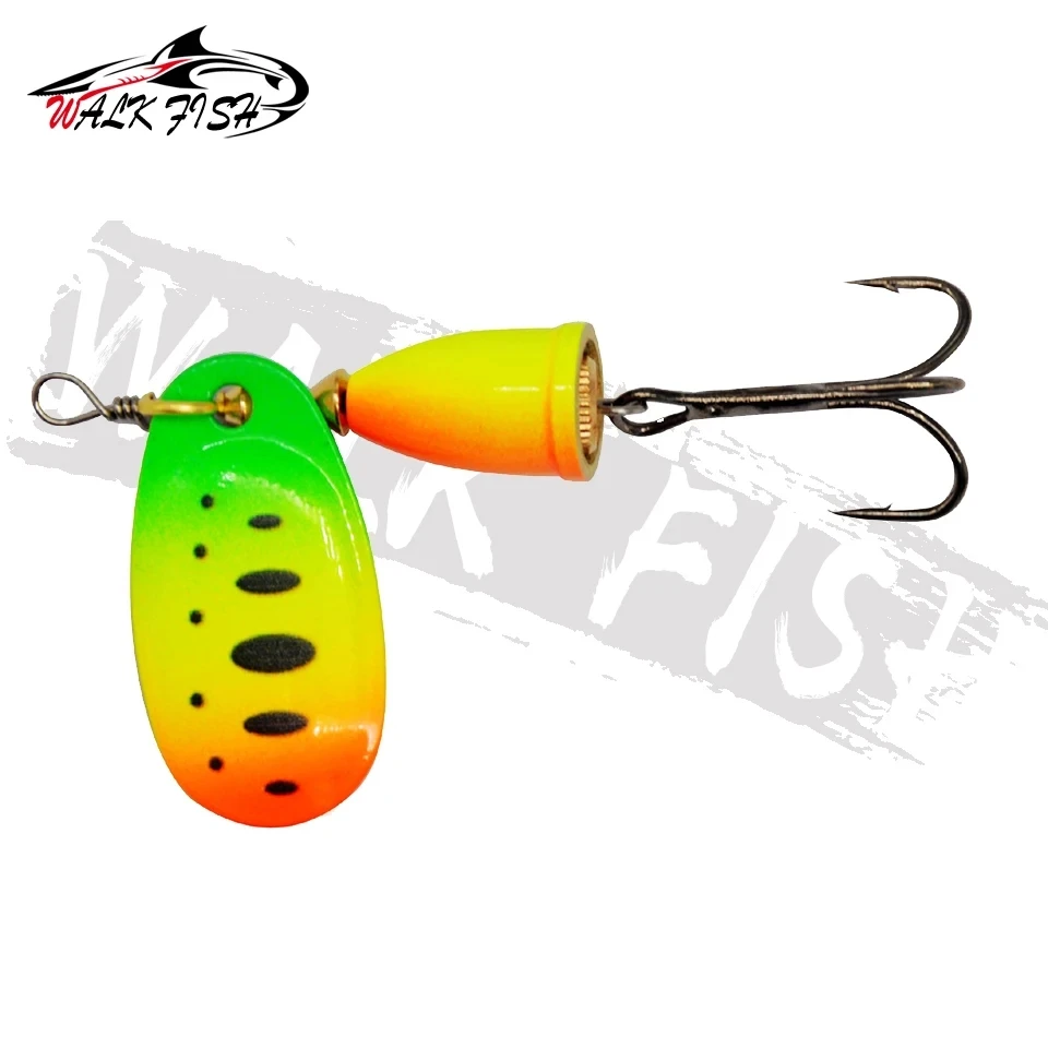 WALK FISH Spinnerbait-señuelo de pesca, cuchara que se hunde, Spinner de Metal, anzuelo triple de trucha de 8g, alimentador Isca Wobbler para Lucio, cebo de lubina - imagen 3