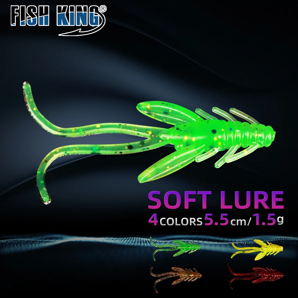Señuelo de pesca NGB 30 Uds DoliveCraw Señuelos de pesca Craws Cebo suave de camarones 60mm señuelo suave camarones giratorios Twintails lubina para carpa - imagen 2