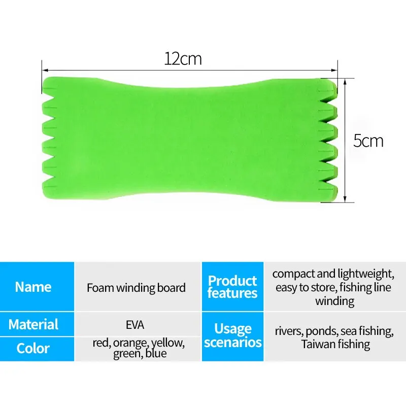Tabla de bobinado de espuma EVA, 10 Uds., 12cm, placa para sedal de Pesca, almacenamiento de anzuelos, soporte para envoltura de alambre, aparejos, accesorios de herramientas, Pesca - imagen 5