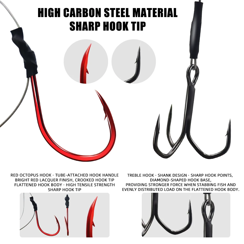 ZYZ, 1 unidad, líder de pesca en el mar, aparejos de cebo vivo, alta resistencia, 49 hebras, alambre de acero, aparejos de pesca de carrete eléctrico - imagen 5