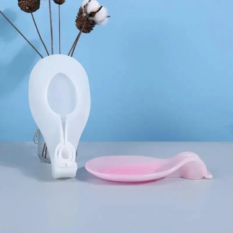 Creativo hecho a mano DIY cuchara posavasos bandeja molde de silicona placa caja de almacenamiento Molde de resina Epoxy joyería molde joyería accesorio artesanías