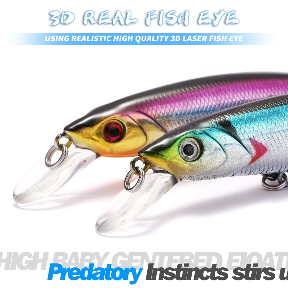 Señuelo de suspensión de pececillos de mar, duro Wobble señuelo de pesca, ojos 3D, 105MM, 14G, Crankbait - imagen 3