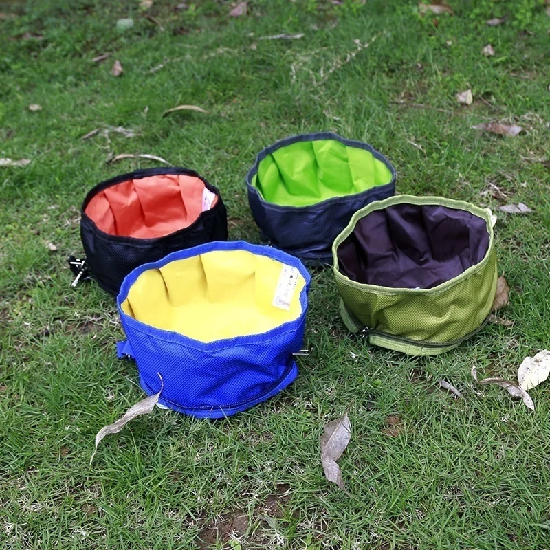 Contenedor plegable de gran volumen para perros, cuenco de agua para perros, bolsa de almacenamiento de alimentos, cuenco para mascotas para viajes, senderismo al aire libre, 1100ML - imagen 3