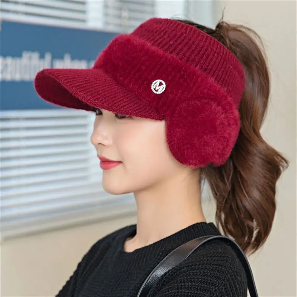 Gorro cortavientos de lana con orejeras para pesca en invierno - imagen 3